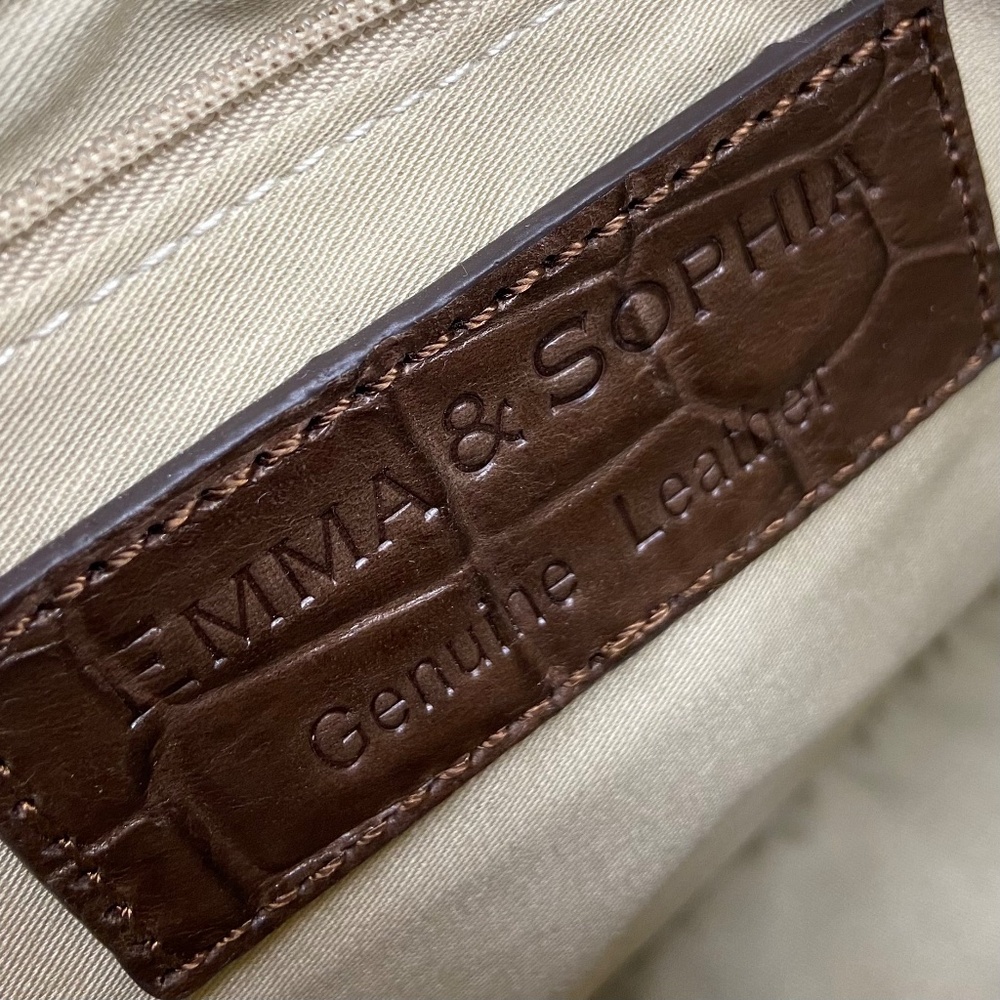 Leather Croc Textured Crossbody Bag by Emma + Sophia - Picture 6 of 11